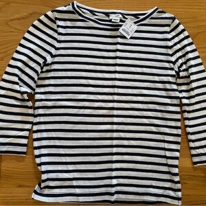 NWT J.Crew XXS 3/4 sleeve striped shirt